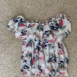 American Eagle Floral Off the Shoulder Top